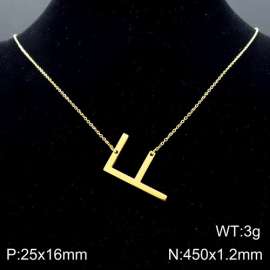 Gold-Plating stainless steel O-chain letter F necklace