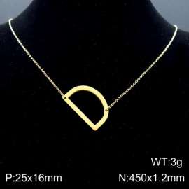 Gold-Plating stainless steel O-chain letter C necklace