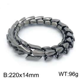 Gun black punk trend domineering dragon bone men's cast bracelet