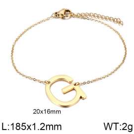 Gold O-chain letter G stainless steel bracelet