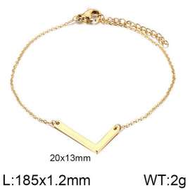 Gold O-chain letter L stainless steel bracelet
