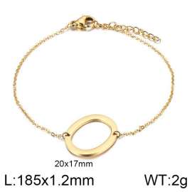 Gold O-chain letter O stainless steel bracelet