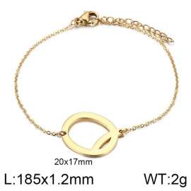 Gold O-chain letter Q stainless steel bracelet