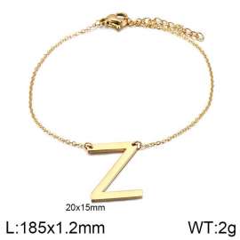Gold-plating O-chain letter Z stainless steel bracelet