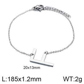 steel Color O-chain letter F stainless steel bracelet