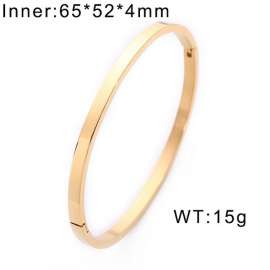TikTok Popular Simple Stainless Steel 4mm Plain Loop Coil Gold Bracelet