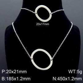 Steel Letter O Bracelet Necklace Women's O-shaped Chain Set