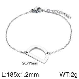 steel Color O-chain letter D stainless steel bracelet