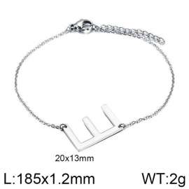 steel Color O-chain letter E stainless steel bracelet