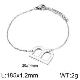 steel Color O-chain letter B stainless steel bracelet