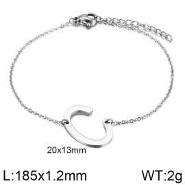 steel Color O-chain letter C stainless steel bracelet