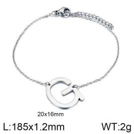 steel Color O-chain letter G stainless steel bracelet