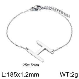 steel Color O-chain letter H stainless steel bracelet