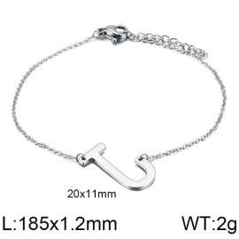 steel Color O-chain letter J stainless steel bracelet