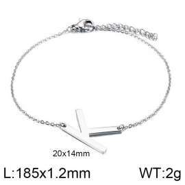 steel Color O-chain letter K stainless steel bracelet