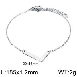 steel Color O-chain letter L stainless steel bracelet