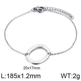 steel Color O-chain letter L stainless steel bracelet