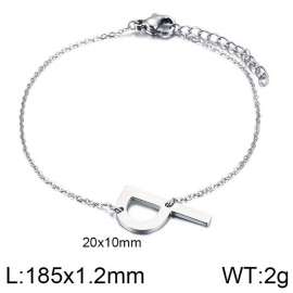 steel Color O-chain letter P stainless steel bracelet