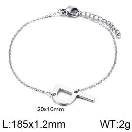 steel Color O-chain letter P stainless steel bracelet