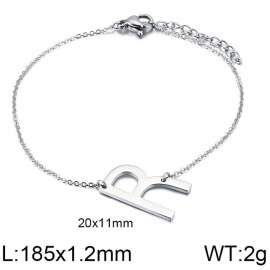 steel Color O-chain letter R stainless steel bracelet