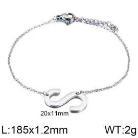 steel Color O-chain letter S stainless steel bracelet