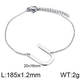 steel Color O-chain letter U stainless steel bracelet