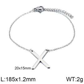 steel Color O-chain letter X stainless steel bracelet