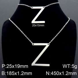 Steel Letter Z Bracelet Necklace Women's O-shaped Chain Set