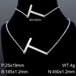 Steel Letter T Bracelet Necklace Women's O-shaped Chain Set
