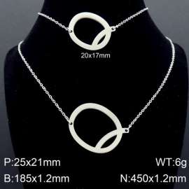 Steel Letter Q Bracelet Necklace Women's O-shaped Chain Set