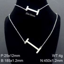 Steel Letter I Bracelet Necklace Women's O-shaped Chain Set