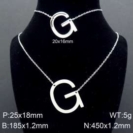 Steel Letter G Bracelet Necklace Women's O-shaped Chain Set