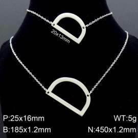 Steel Letter D Bracelet Necklace Women's O-shaped Chain Set