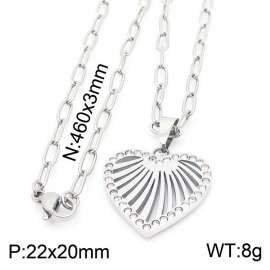 Stainless steel 460x3mm link chain with ridial crystal pendant trendy silver necklace