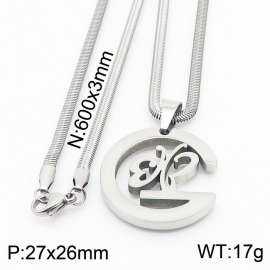Stainless steel 600x3mm snake chain with butterfly G pendant trendy necklace