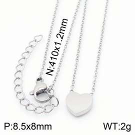 Stainless steel 410x1.2mm welding chain lobster clasp  solid heart charm silver necklace