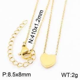 Stainless steel 410x1.2mm welding chain lobster clasp  solid heart charm gold necklace