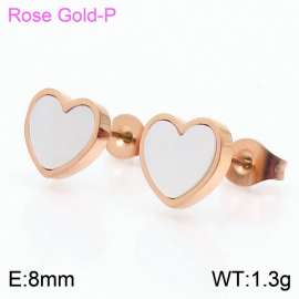 Stainless steel shell heart classic simple rose gold earring