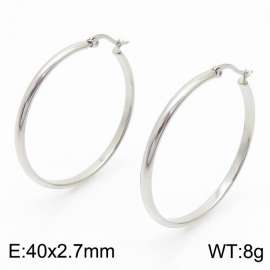 Women Casual Stainless Steel Round Frame Earrings