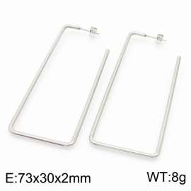 Women Casual Stainless Steel Rectangular Frame Earrings