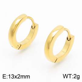 Women Casual Gold-Plated Stainless Steel Semi-Circle Earrings