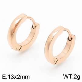 Women Casual Rose-Gold Stainless Steel Semi-Circle Earrings