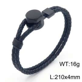 Personality titanium steel ornaments fashion casual unisex leather rope bracelet