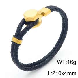 Personality titanium steel ornaments fashion casual unisex leather rope bracelet