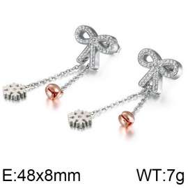 Stainless Steel Stone&Crystal Earring