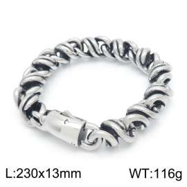 Steel Fried Dough Twists figure 8 men's spring buckle casting bracelet