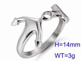 Steel cast anchor arrow polished ring