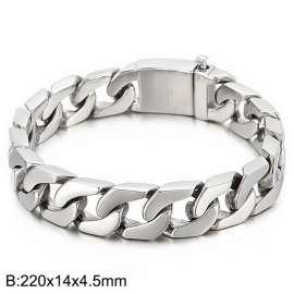 Fashionable and trendy men's Cuban chain titanium steel Shiny bracelet