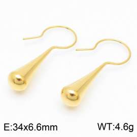 Women Fashion Gold-Plated Stainless Steel Cone Shape Earrings