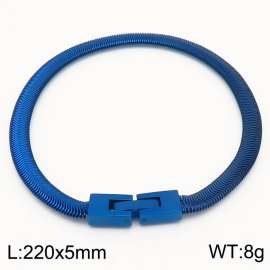 220mm Unisex Casual Blue-Plated Stainless Steel Snake Bone Chain Bracelet